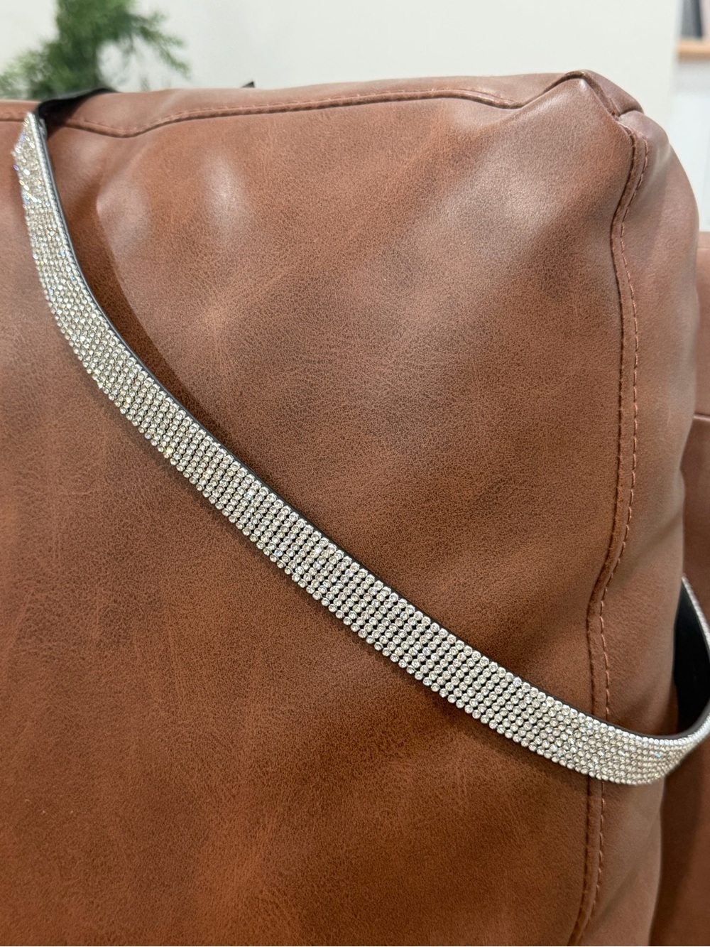 Express Silver Rhinestone stretch Belt - Picture 6 of 7